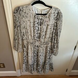 J.Crew, large, cinched waist snakeskin print dress